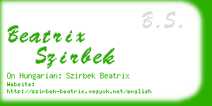 beatrix szirbek business card